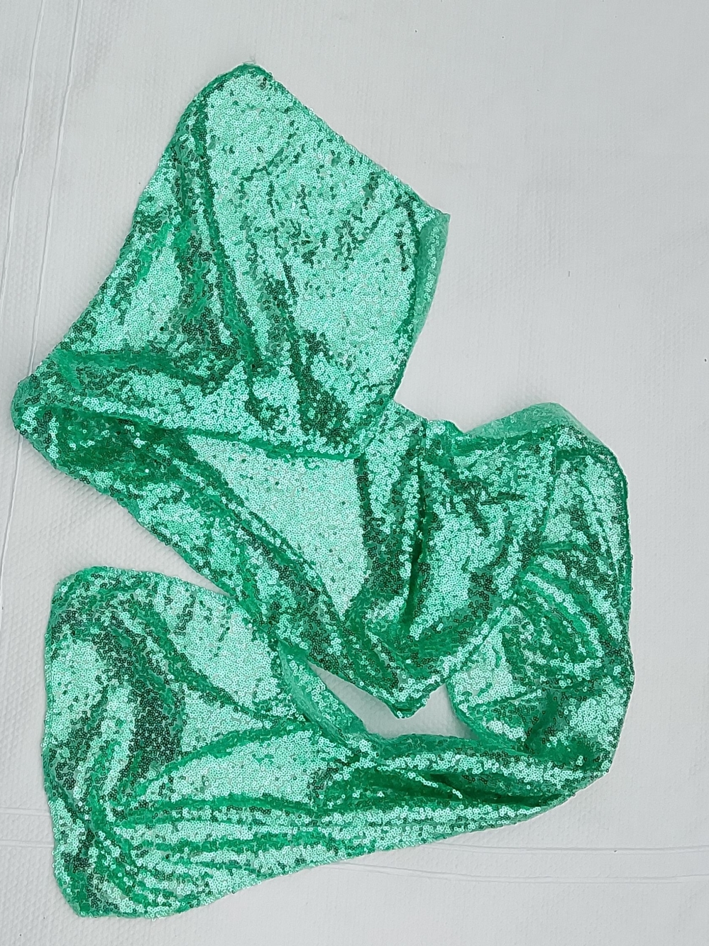 Sparkly Mint Green Sequin Scarf Shimmering Evening Shawl Wrap Y2K Retro Glam 72"